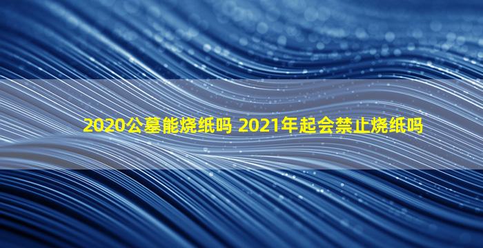 2020公墓能烧纸吗 2021年起会禁止烧纸吗